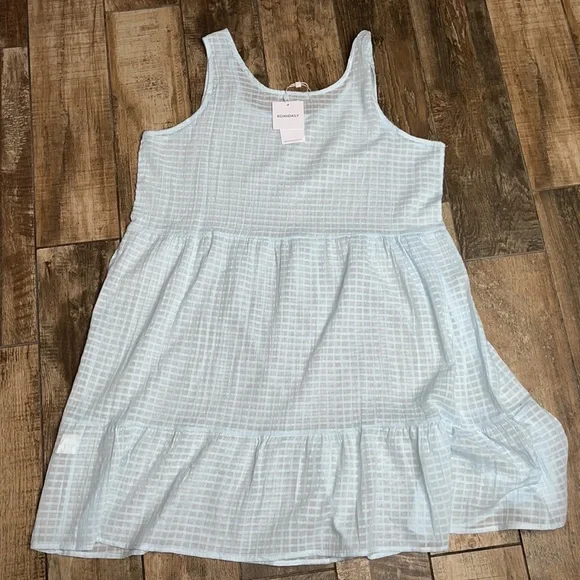 Koandaily dress baby blue mini peasant dress boho coquette sheer sz 3xl nwt - Picture 4 of 6